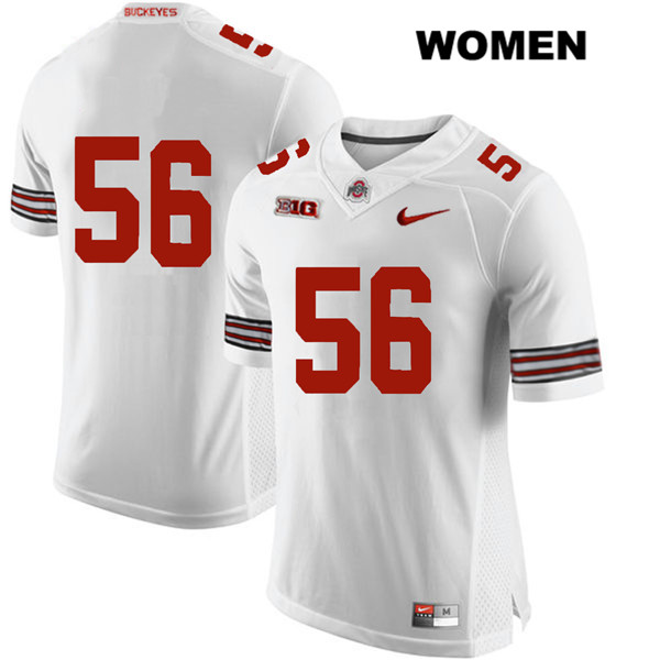 Ohio State Buckeyes Women's Aaron Cox #56 White Authentic Nike No Name College NCAA Stitched Football Jersey KY19N10WL